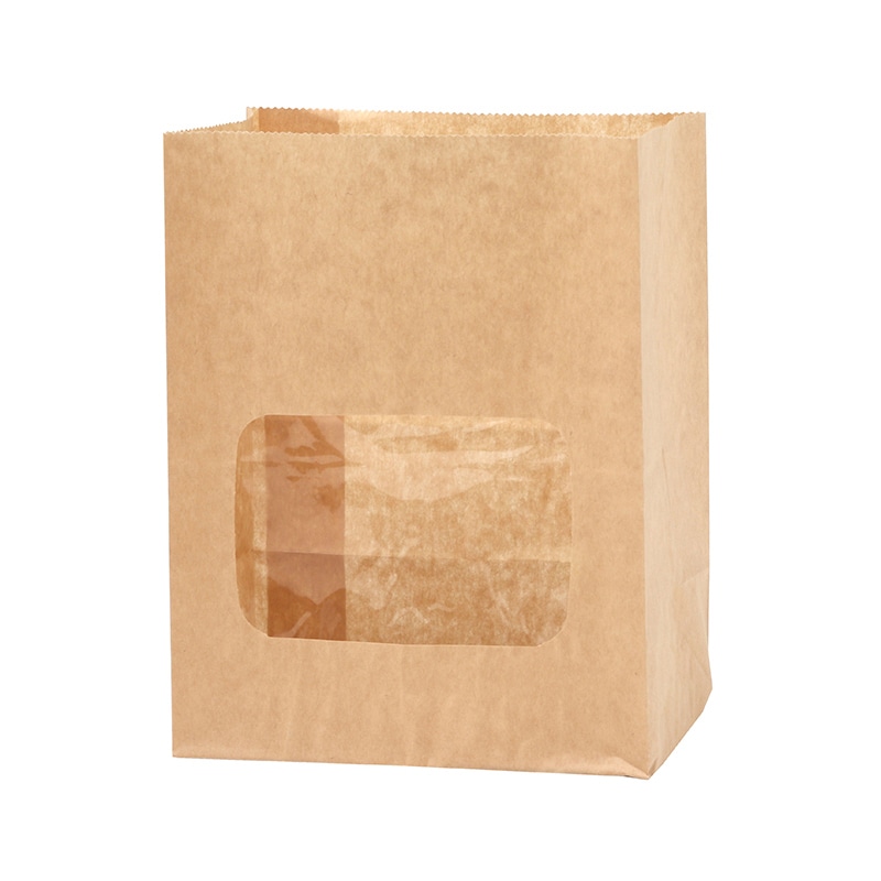 窓付き耐油角底袋未晒