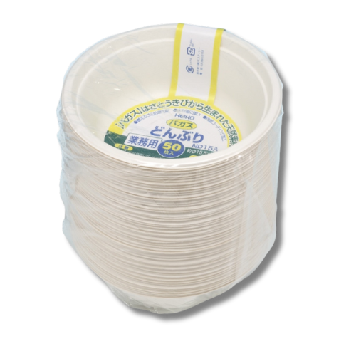 HEIKO 丼容器 業務用 バガスペーパーウェア どんぶり 500ml ND15A 50枚