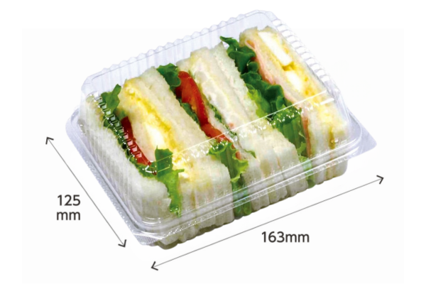 フードパック折蓋外嵌合型のサイズ例